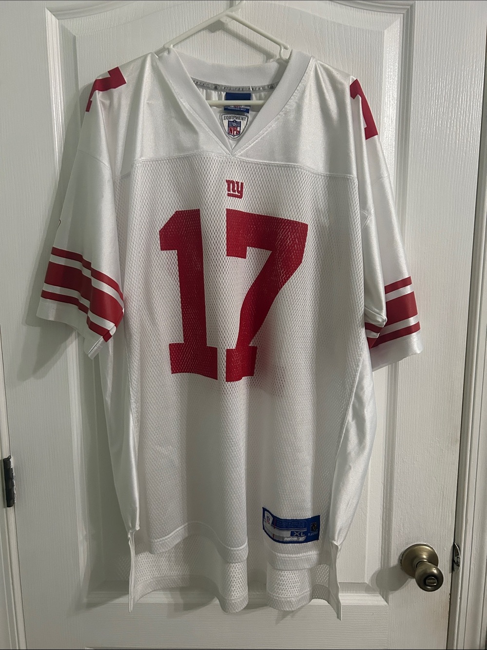 New York Giants #17 Burress White /Red Football Jersey
